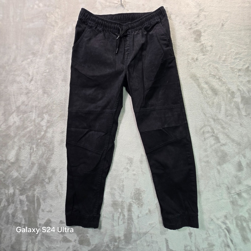 Wonder Nation Boys Jogger Pants Black Stretch Drawstring Size Large 10-12 Husky
